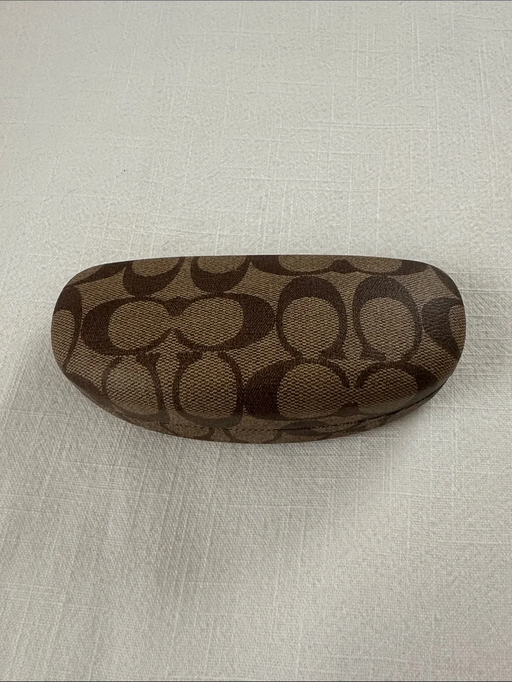 New Coach Brown Logo Print Eyewear Glasses Hard Case